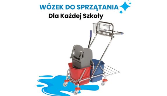 Wózek do Sprzątania Dwuwiaderkowy CleanPRO: Idealne Rozwiązanie dla Szkół