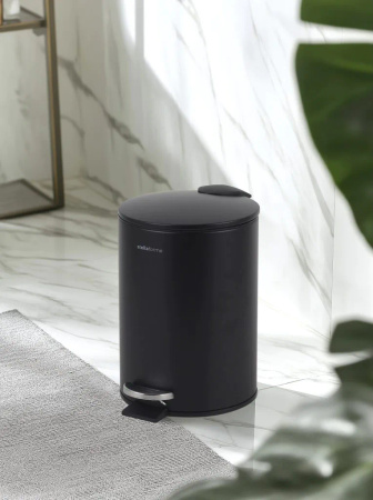 Kosz na śmieci pedałowy budget 5L / soft close / stal czarny mat
