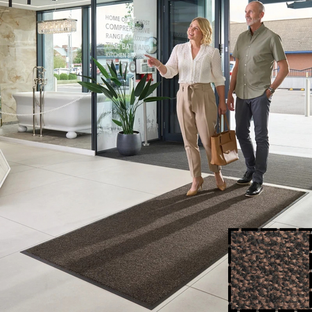 Wielofunkcyjna mata wejściowa tekstylna w kolorze Black Brown| Iron Horse | KLEEN-TEX