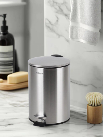 Kosz na śmieci pedałowy budget 3L / soft close / stal nierdzewna satyna