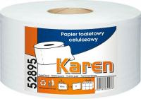 Papier toaletowy Jumbo, biały, 2 warstwy, celuloza, rola 147m, 12 szt. Grasant Karen 52895