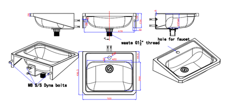 Umywalka ze stali nierdzewnej