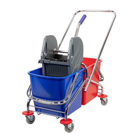 Wózek do sprzątania dwuwiaderkowy 2x20 l z prasą CleanPRO 357965