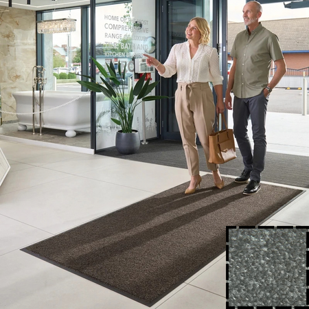 Wielofunkcyjna mata wejściowa tekstylna w kolorze Midnight Grey| Iron Horse | KLEEN-TEX