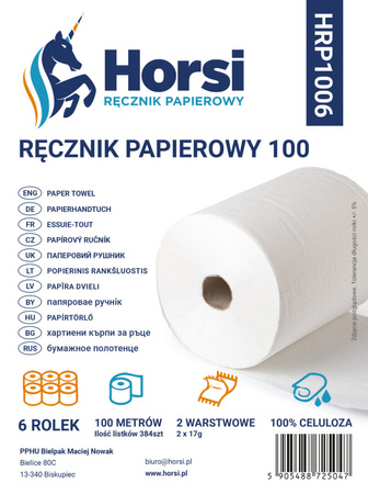 Ręcznik papierowy 100 m × 6 szt – profesjonalne czyszczenie i higiena