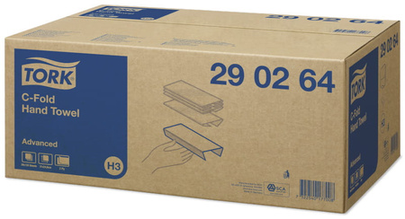 Ręcznik papierowy w składce C, C-fold, biały, Tork Singlefold 290264