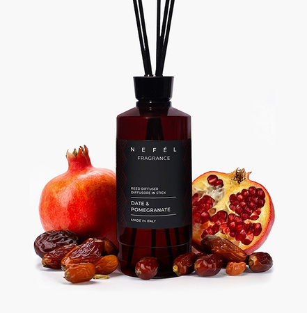 Dyfuzor zapachowy z patyczkami NEFEL DATE & POMEGRANATE 480 ml Interchem Italia