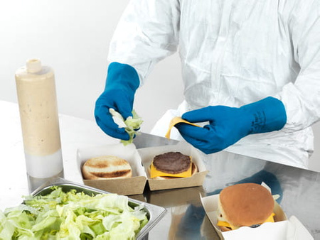 Rękawice lateksowe Ansell AlphaTec 87-195, niebieskie, r. 9