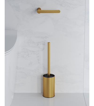 Szczotka do WC złoto szczotkowane - wisząca / wolnostojąca Hozze