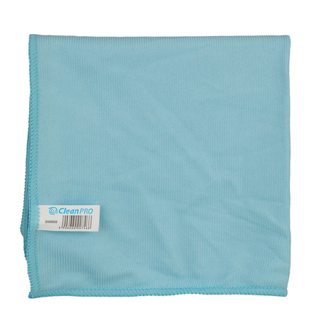Ścierka mikrofaza niebieska do szyb 40x40 cm CleanPro 358660