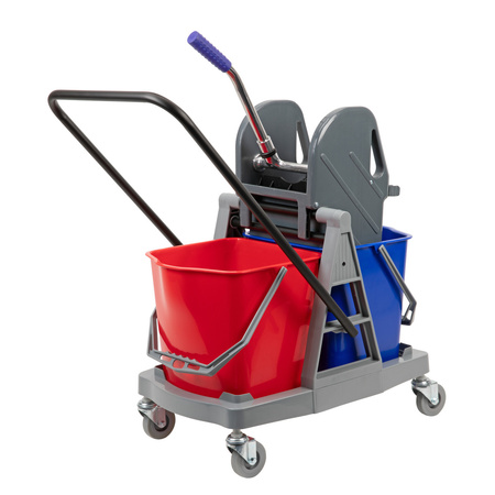 Wózek do sprzątania 2x17l  ABS  z prasą CleanPRO 361181