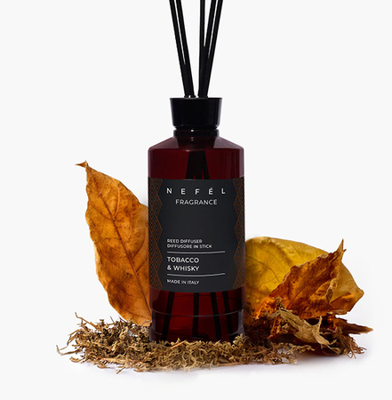Dyfuzor zapachowy z patyczkami NEFEL FRAGRANCE TOBACCO & WHISKY REED 480 ml Interchem Italia