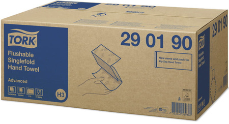 Ręcznik do rąk w składce ZZ,  łatworozpuszczalny,  Tork Singlefold 290190