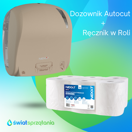 Starter Pack NEXXT Premium – Dozownik Autocut + Ręczniki w Roli | Profesjonalny Zestaw Higieniczny