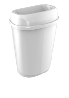 Kosz na śmieci 32L, z pokrywą otwartą / tworzywo ABS biały