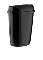 Kosz na śmieci 12L, z pokrywą otwartą / tworzywo ABS czarny